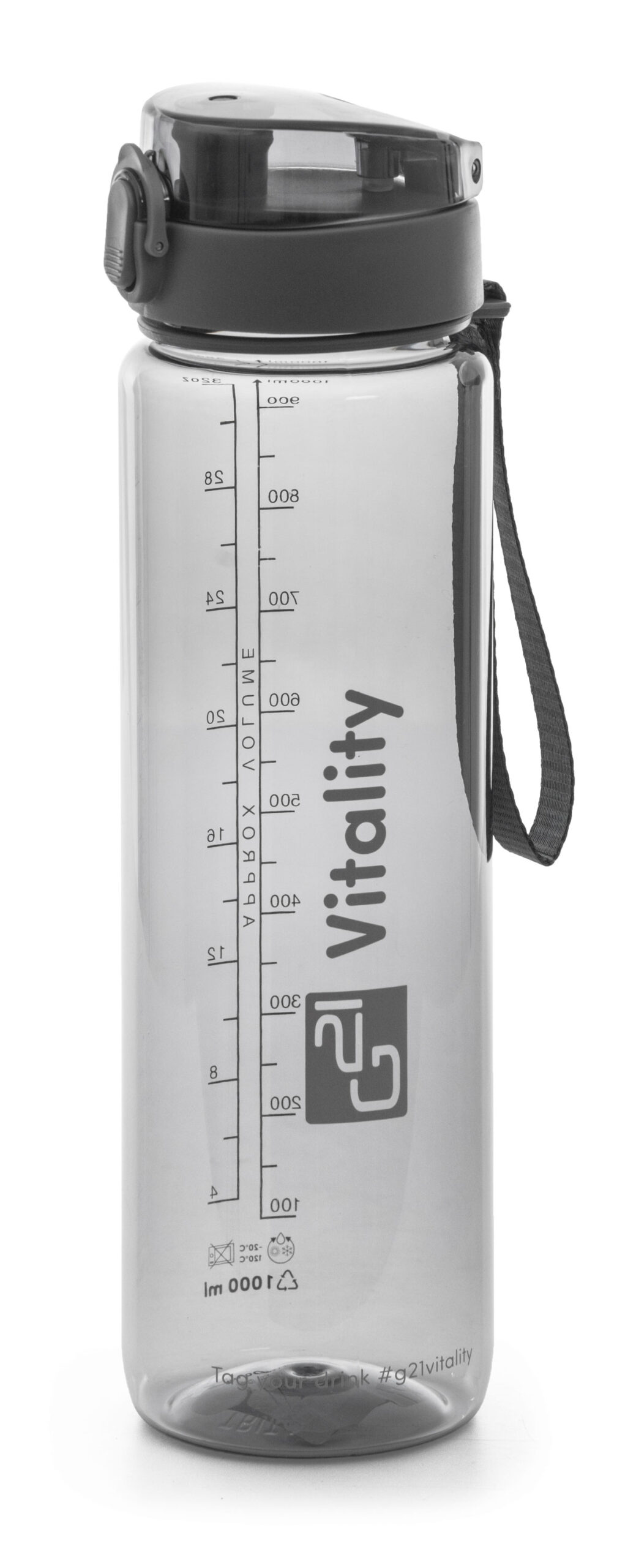 Flasa-G21-na-pitie-1000-ml-siva Fľaša G21 na pitie, 1000 ml, sivá – Obrázok 1
