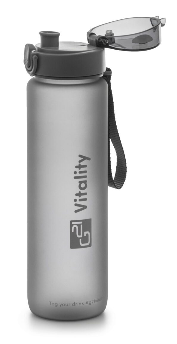 Fľaša G21 na pitie, 1000 ml, sivá-zmrznutá – Obrázok 2