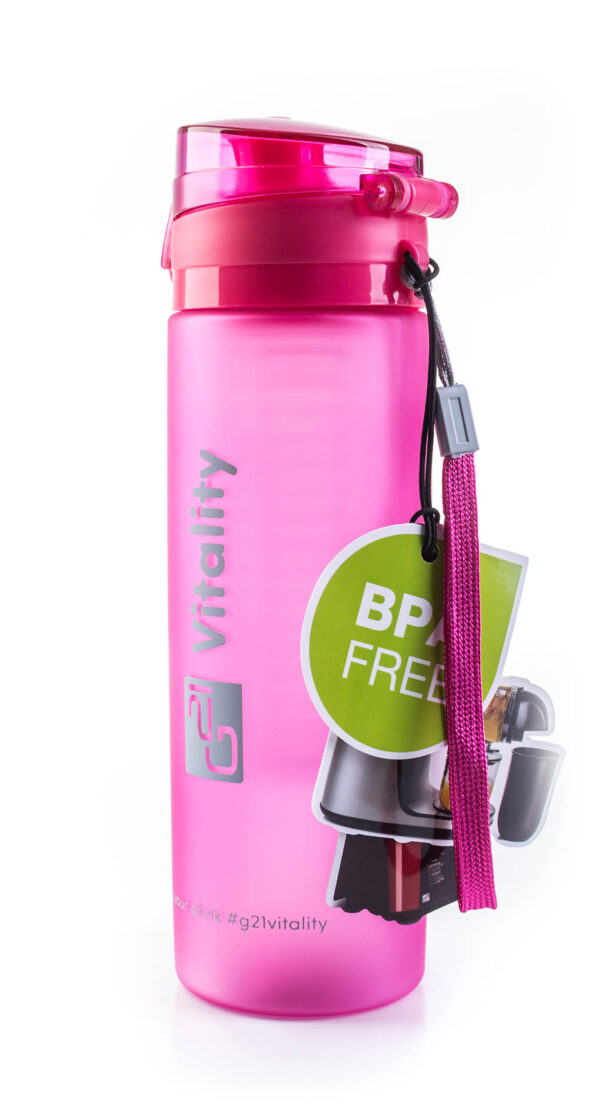 Fľaša G21 na smoothie/juice, 600 ml, ružová-zmrznutá – Obrázok 6