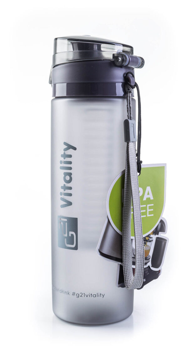 Fľaša G21 na smoothie/juice, 600 ml, sivá-zmrznutá – Obrázok 7