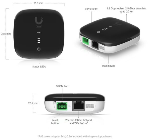 GPON Ubiquiti WaveFiber ONU 5-pack – Obrázok 4