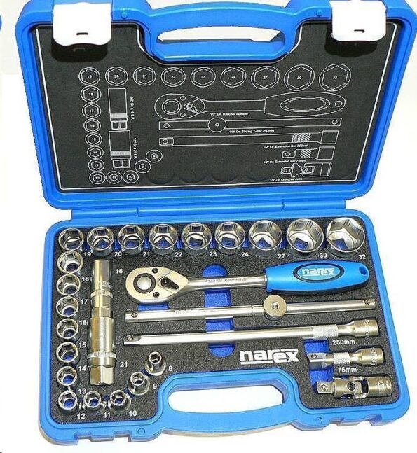 Gola súprava Narex 1/2" 27ks – Obrázok 2