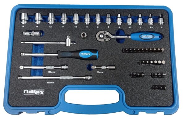 Gola súprava Narex 1/4" 46dielna – Obrázok 2