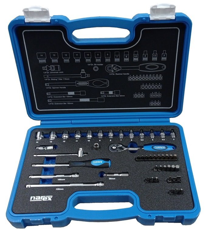 Gola-suprava-Narex-14-46dielna Gola súprava Narex 1/4" 46dielna – Obrázok 1