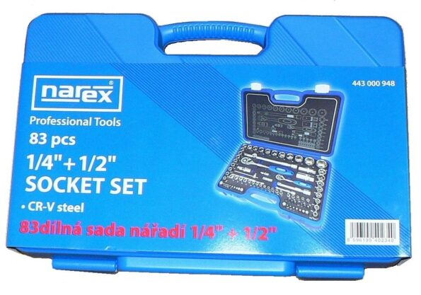Gola súprava Narex 1/4" a 1/2" 83dielna – Obrázok 4