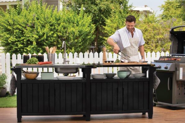 Grilovací stolík Keter UNITY Chef 415 L grafitový – Obrázok 2