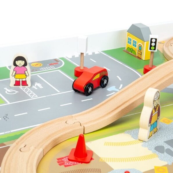 Hračka Bigjigs Rail Drevená vláčikodráha a stôl – Obrázok 3