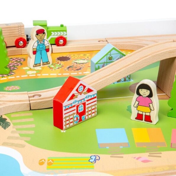 Hračka Bigjigs Rail Drevená vláčikodráha a stôl – Obrázok 4
