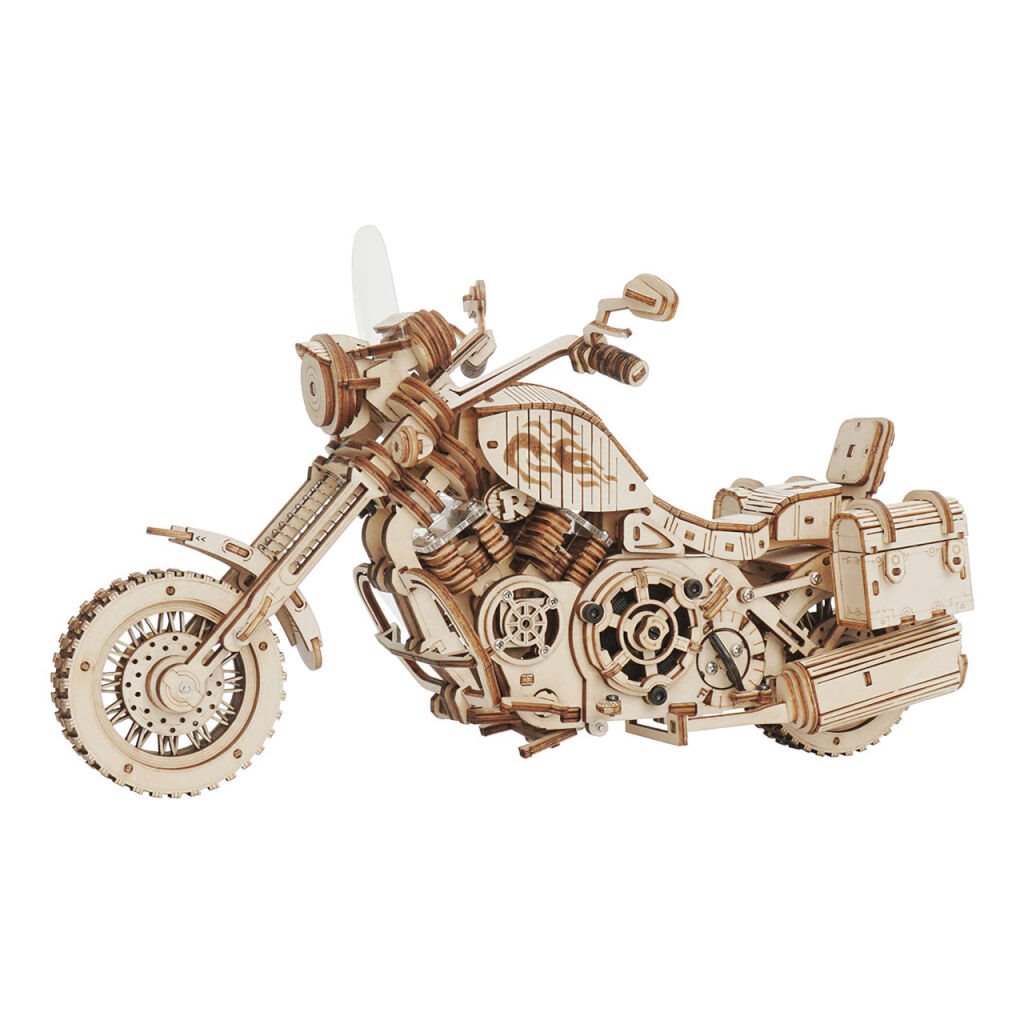 Hracka-Robotime-3D-drevene-mechanicke-puzzle-Motorka-cruiser Hračka Robotime 3D drevené mechanické puzzle Motorka (cruiser) – Obrázok 1