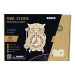 Hračka Robotime 3D drevené mechanické puzzle Sovie hodiny – Obrázok 2