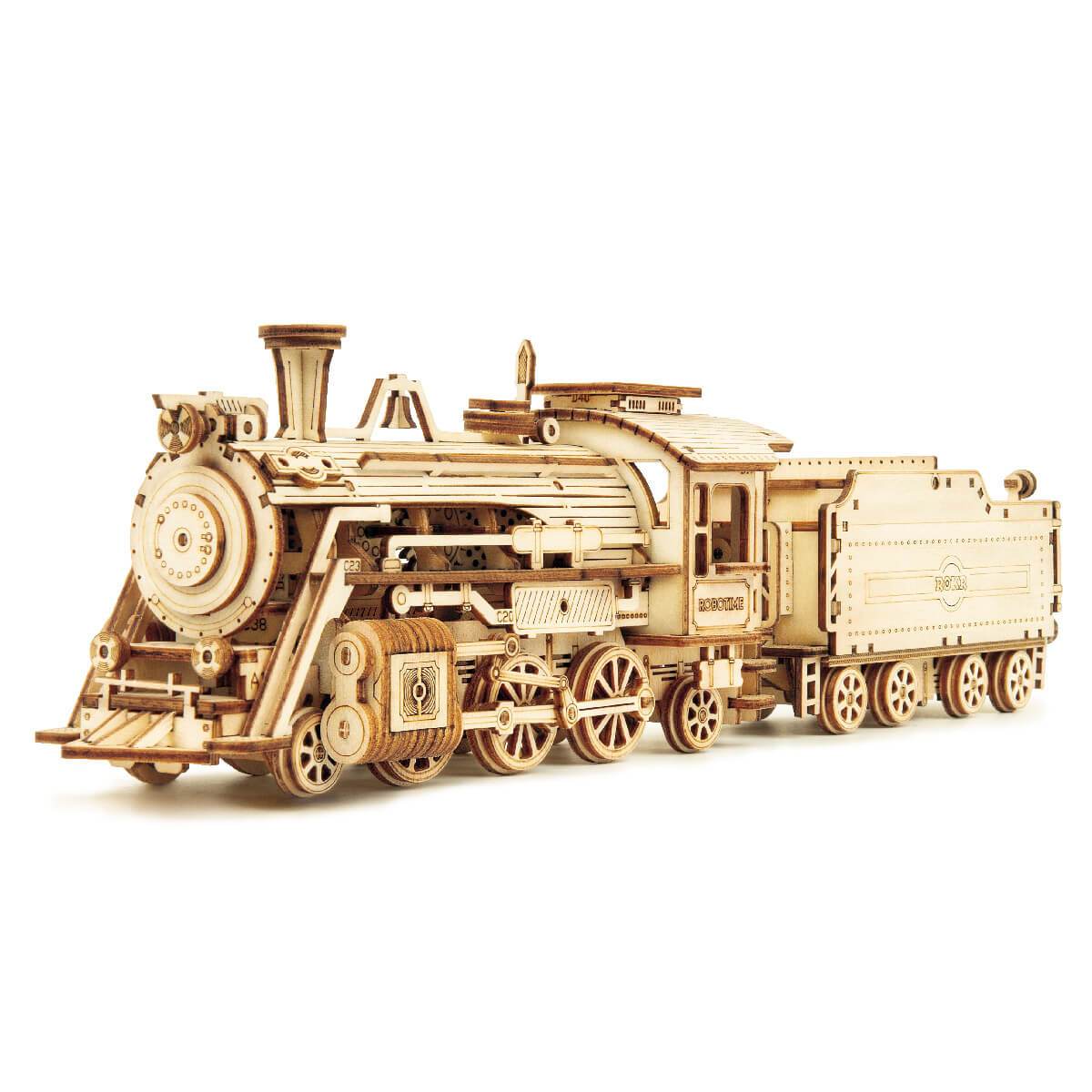 Hracka-Robotime-drevene-3D-puzzle-Parna-lokomotiva Hračka Robotime drevené 3D puzzle Parná lokomotíva – Obrázok 1