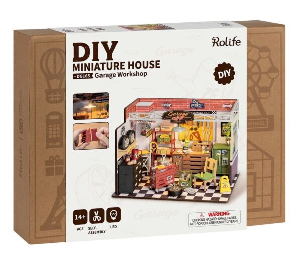 Hračka Robotime miniatúra domčeka Garáž – Obrázok 13