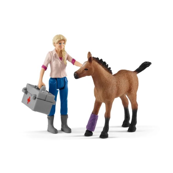 Hračka Schleich Návštěva lékaře u klisny a hříběte – Obrázok 2
