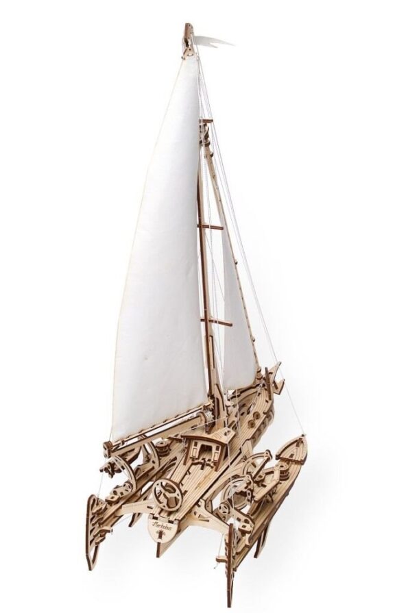 Hračka Ugears 3D drevené mechanické puzzle Plachetnica Merihobus (trimarán) – Obrázok 2