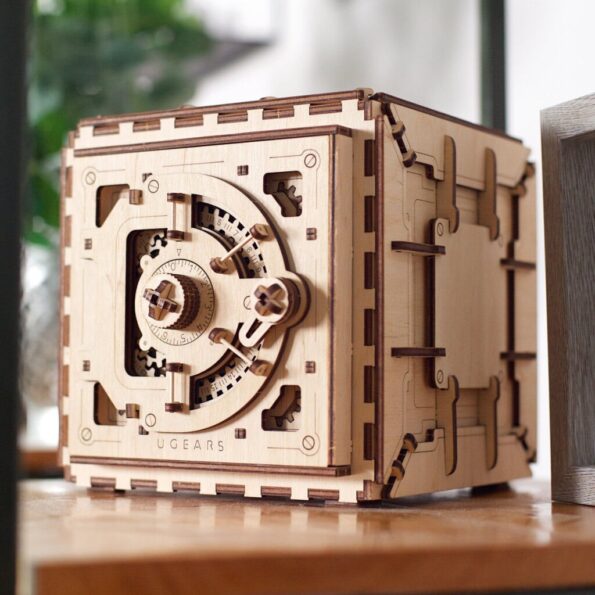 Hračka Ugears 3D drevené mechanické puzzle Trezor – Obrázok 6