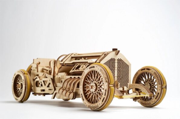 Hračka Ugears 3D drevené mechanické puzzle U9 Auto (Grand Prix) – Obrázok 5