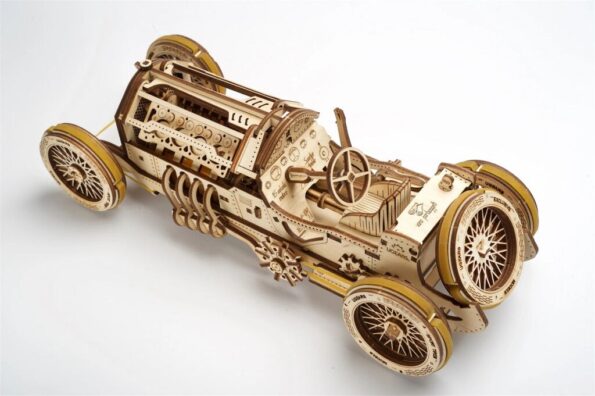 Hračka Ugears 3D drevené mechanické puzzle U9 Auto (Grand Prix) – Obrázok 6