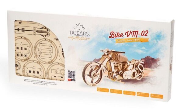 Hračka Ugears 3D drevené mechanické puzzle VM-02 Motorka (chopper) – Obrázok 2