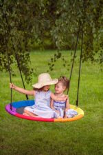 Hračka Woody Hojdací kruh (priemer 100cm), dúhový – Obrázok 3