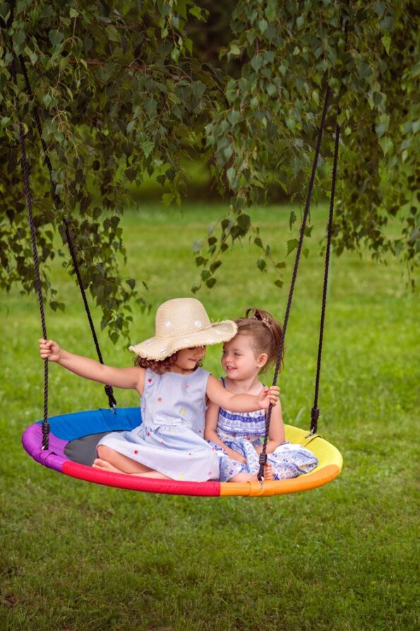 Hračka Woody Hojdací kruh (priemer 100cm), dúhový – Obrázok 3
