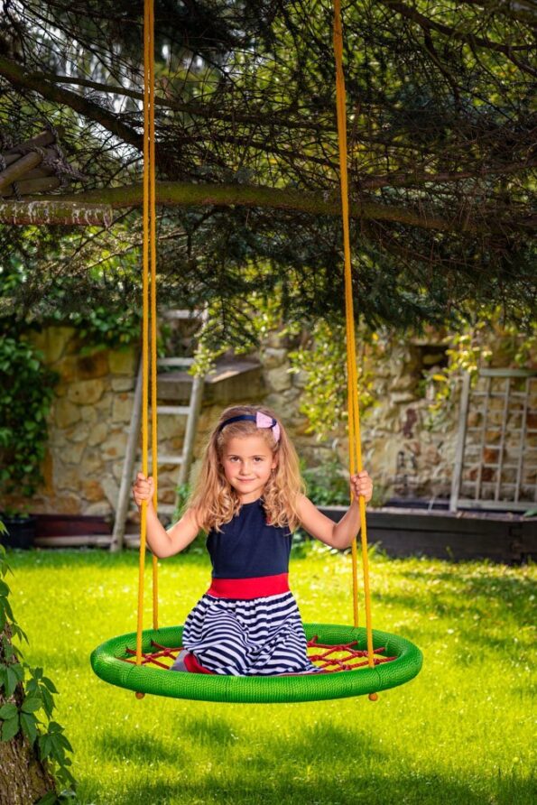 Hračka Woody Hojdací kruh (priemer 83cm) - zelenočervený – Obrázok 5