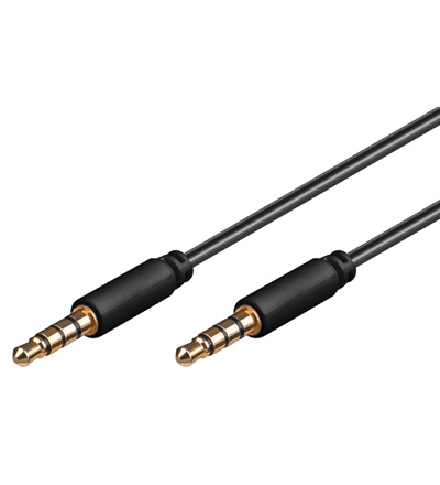 Kabel-Jack-3.5mm-4-polovy-MM-05m Kábel Jack 3.5mm 4 pólový M/M 0,5m – Obrázok 1