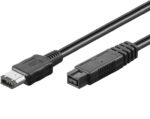 Kábel PremiumCord FireWire 1394B 9pin-6pin M/M 1,8m, čierny