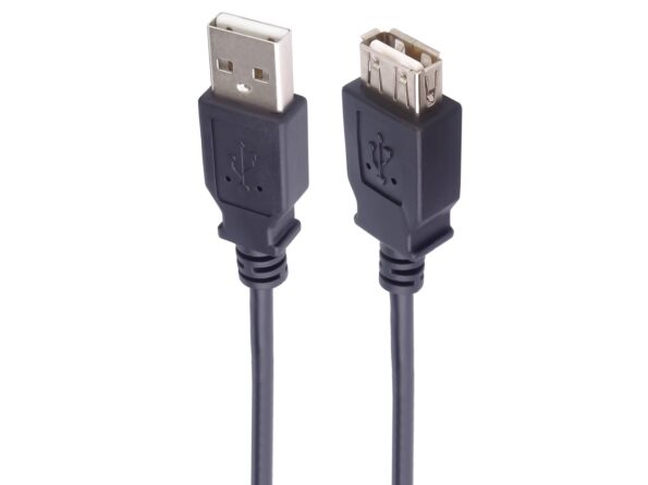 Kábel PremiumCord USB 2.0 A-A M/F 1m, predlžovací, čierny – Obrázok 2