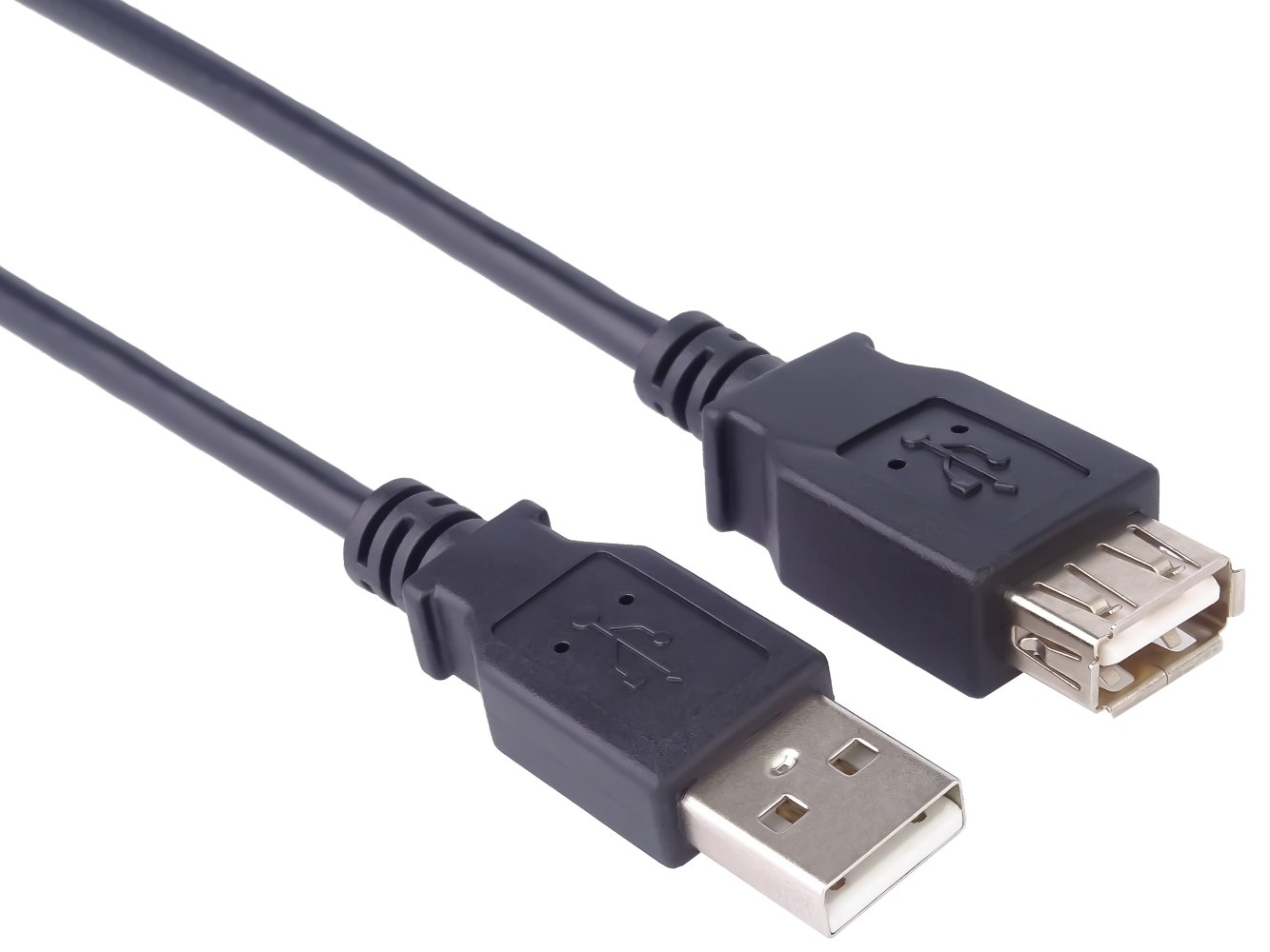 Kabel-PremiumCord-USB-2.0-A-A-MF-1m-predlzovaci-cierny Kábel PremiumCord USB 2.0 A-A M/F 1m, predlžovací, čierny – Obrázok 1