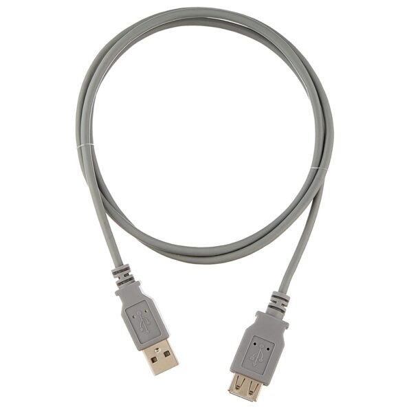 Kábel PremiumCord USB 2.0 A-A M/F 2m, predlžovací, sivý – Obrázok 3