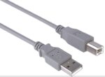 Kábel PremiumCord USB 2.0 A-B pre tlačiarne 5m, sivý