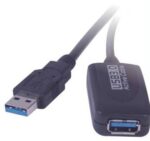 Kábel PremiumCord USB 3.0  A-A M/F 20m, predlžovací + repeater, čierny