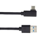 Kábel PremiumCord USB 3.0 - USB-C zahnutý konektor 90° , 50 cm
