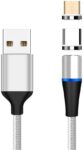Kábel PremiumCord USB - USB-C a microUSB magnetické konektory, M/M, 3A, 1m, strieborný