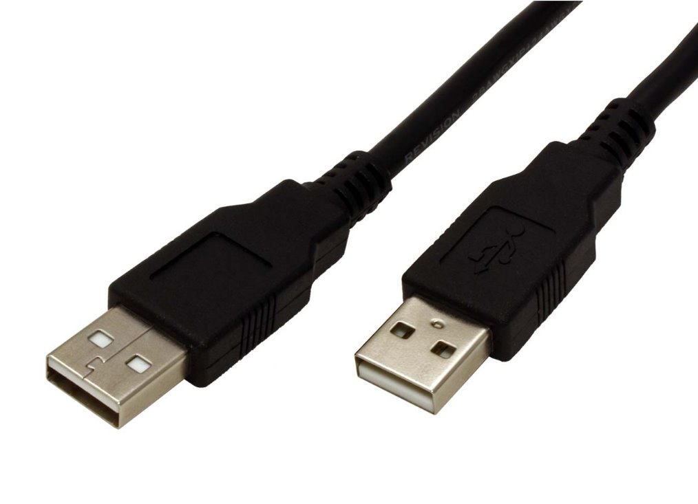 Kabel-Roline-USB-2.0-AM-AM-prepojovaci-08m-cierny Kábel Roline USB 2.0 A(M) - A(M) - prepojovací 0,8m, čierny – Obrázok 1
