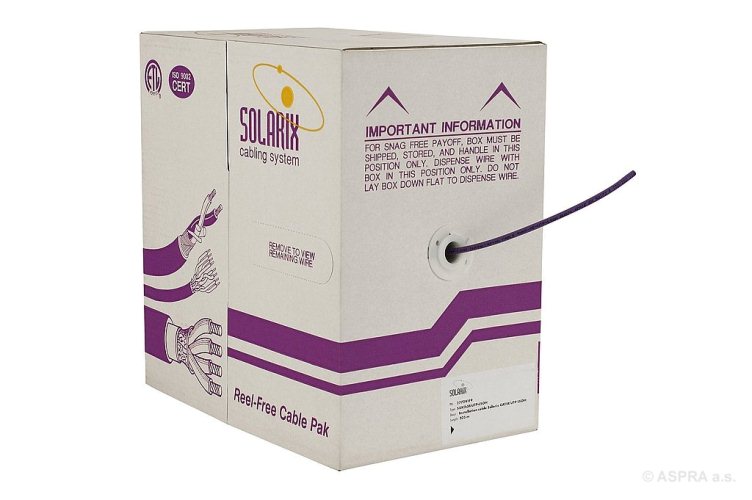 Kabel-Solarix-UTP-drat-cat5e-305m-LSOH Kábel Solarix UTP drát cat5e 305m LSOH – Obrázok 1