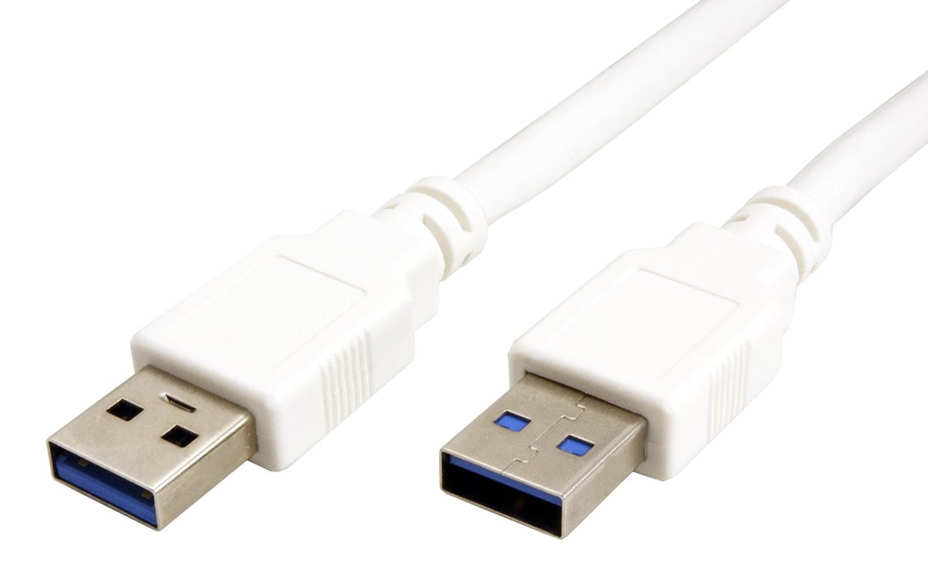 Kabel-Value-USB3.0-AM-AM-5-Gbs-3-m-prepojovaci-biely Kábel Value USB3.0 A(M) - A(M) 5 Gb/s, 3 m, prepojovací, biely – Obrázok 1