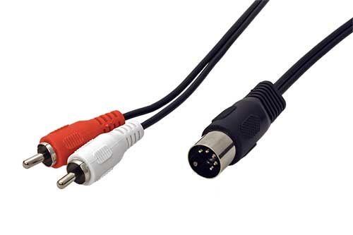 Kabel-audio-DIN5pinM-2x-cinch-M-15m Kábel audio DIN5pin(M) -> 2x cinch (M) , 1,5m – Obrázok 1