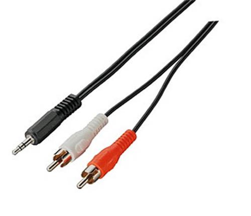 Kabel-propojovaci-Jack-35M-2x-cinchM-15m Kábel propojovací Jack 3,5(M) - 2x cinch(M), 1,5m – Obrázok 1