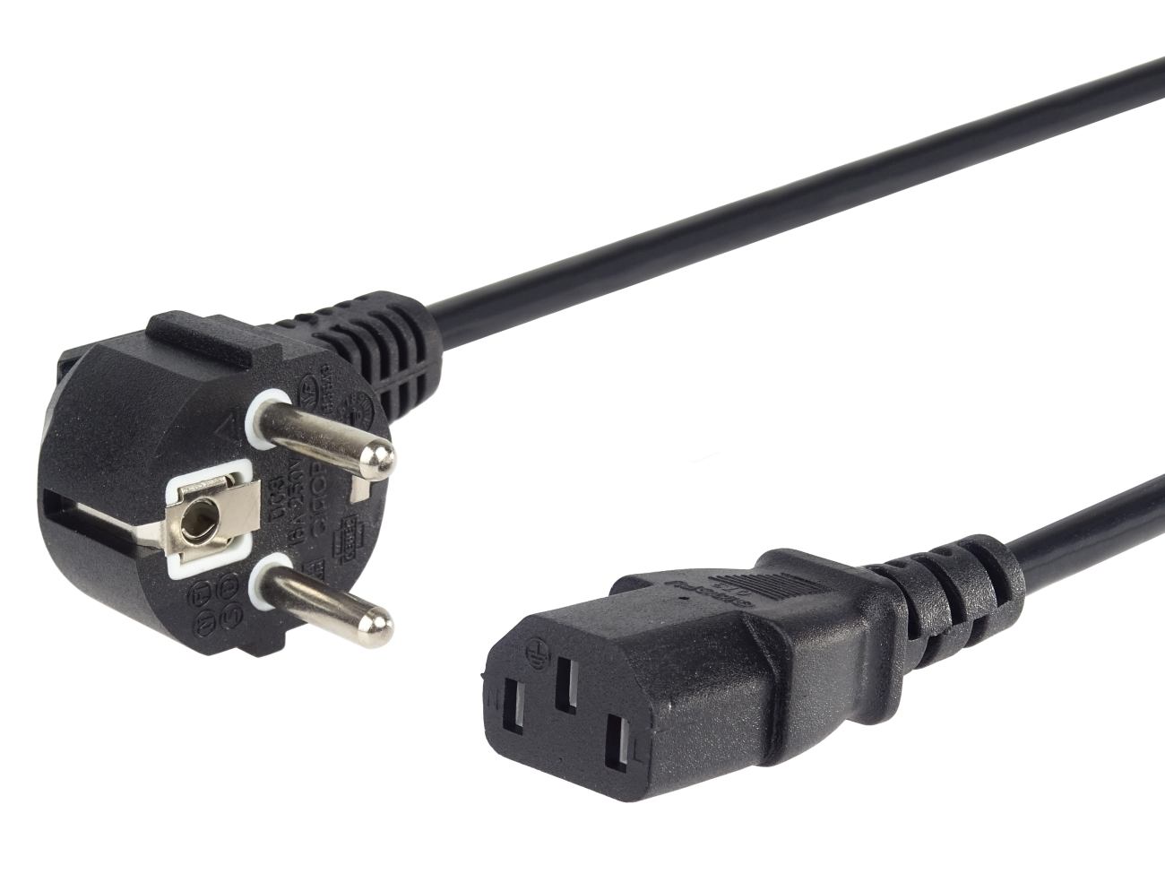 Kabel-sietovy-230V-k-pocitacu-cierny-1m Kábel sieťový 230V k počítaču čierny, 1m – Obrázok 1