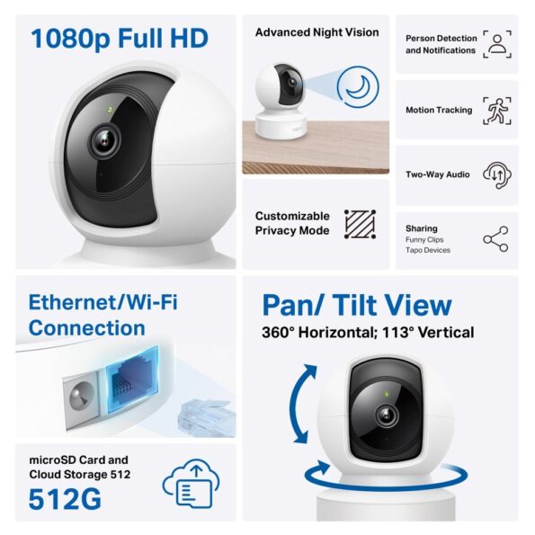 Kamera TP-Link Tapo C202 IP, 2MPx FHD, WiFi, prísvit – Obrázok 4