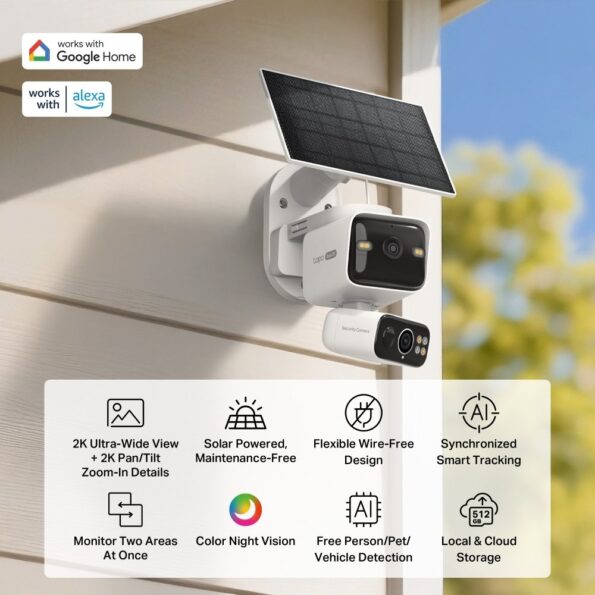 Kamera TP-Link Tapo C645D KIT 2x 2K, venkovní, IP PTZ, WiFi, přísvit, sol. panel – Obrázok 4