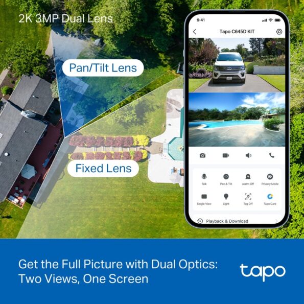 Kamera TP-Link Tapo C645D KIT 2x 2K, venkovní, IP PTZ, WiFi, přísvit, sol. panel – Obrázok 5