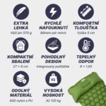 Karimatka Acra L140CL nafukovacia s vankúšom, zelená, 5 cm – Obrázok 3