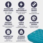 Karimatka Acra L140MO nafukovacia, modrá, 10 cm – Obrázok 3