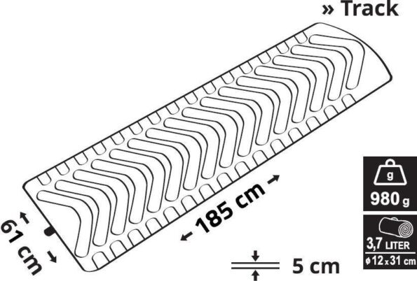 Karimatka Cattara TRACK 185x61cm nafukovacia modrá – Obrázok 4
