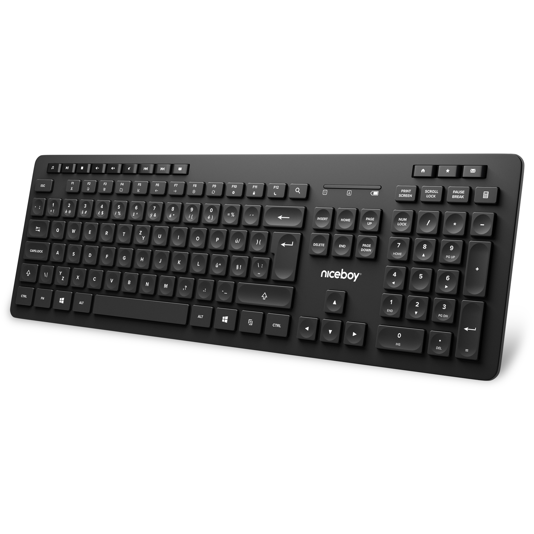 Klavesnica-Niceboy-OFFICE-K10-Comfort-bezdrotova-cierna Klávesnica Niceboy OFFICE K10 Comfort bezdrôtová, čierna – Obrázok 1