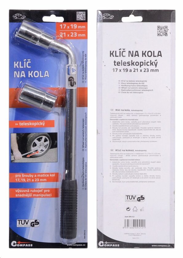Kľúč Compass na kolesá 17-19/21-23mm, teleskopický – Obrázok 2