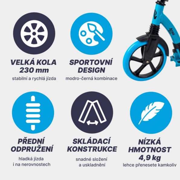 Kolobežka Acra Joy IMP skladacia – Obrázok 4
