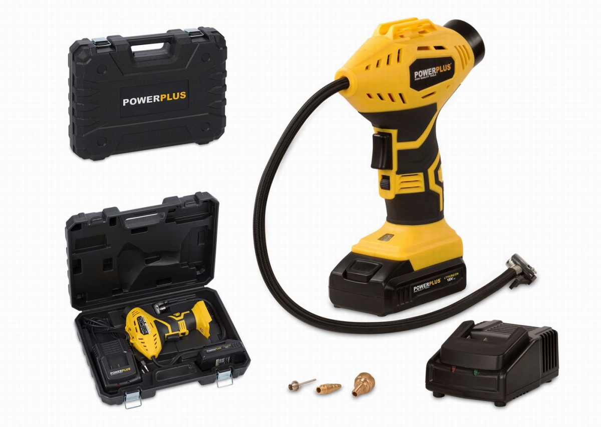 Kompresor-Powerplus-POWX1700-AKU-18V Kompresor Powerplus POWX1700 AKU 18V – Obrázok 1